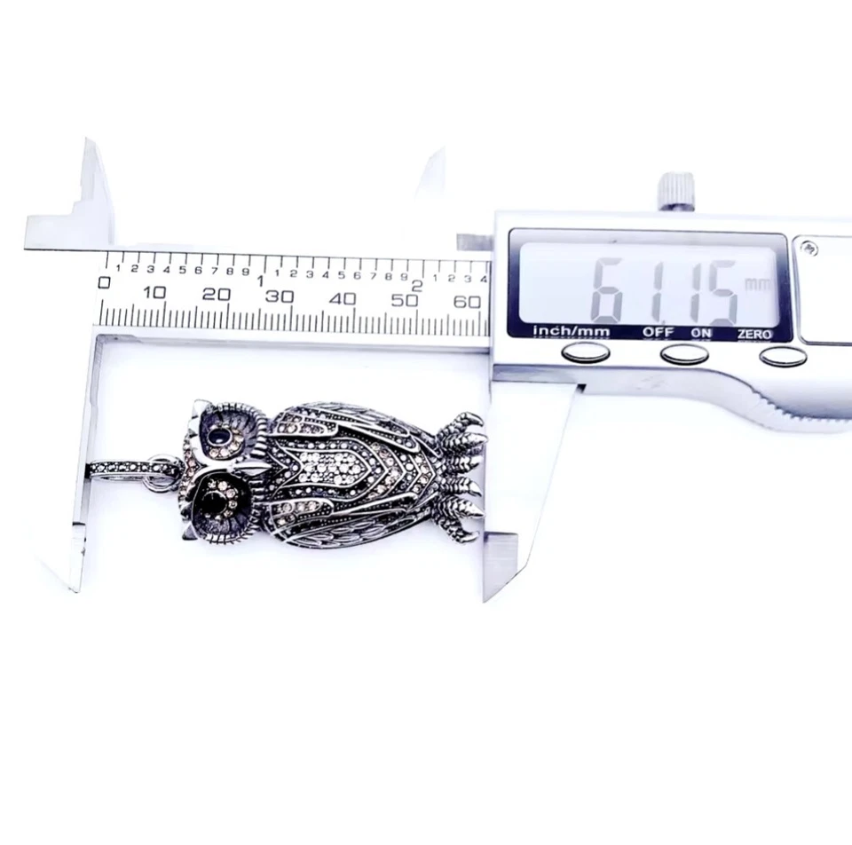 925 Silber Anhänger Eule Einzigartig funkelnd für Kette detailliert verarbeitet - Bild 4 von 4