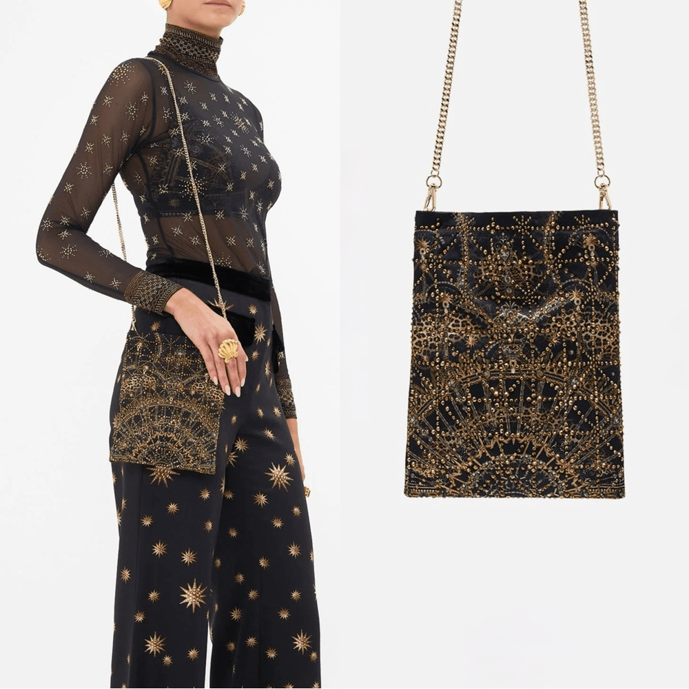 NWT Camilla Embellished Mini Tote in Masked At Moonlight Design