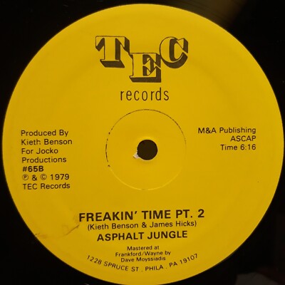 ASPHALT JUNGLE FREAKIN' TIME 1979 TEC Records #65 Vinyl 12