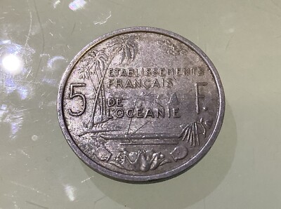 French Oceania 5 Francs 1952 Circulated