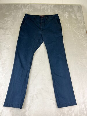 UNTUCKit St Clair Pants Mens 30Wx30L Slim Straight Leg Navy Stretch Fabric Chino