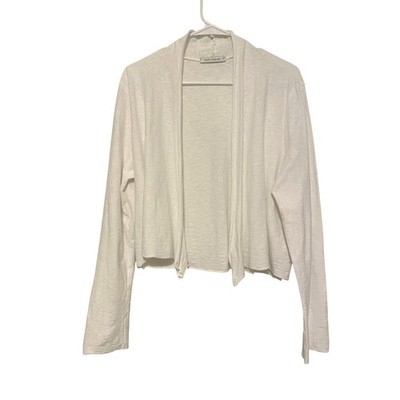 Cut Loose white linen cropped cardigan lightweight solid open beachy Size Large