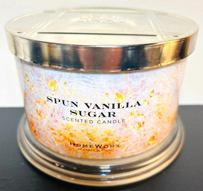 HomeWorx by Slatkin Spun Vanilla Sugar 4-Wick 18oz Candle NEW