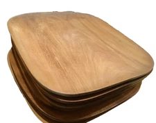 Set Of 6 Vintage Pantalcraft Wooden Plates Handmade In Haiti Fair Condition