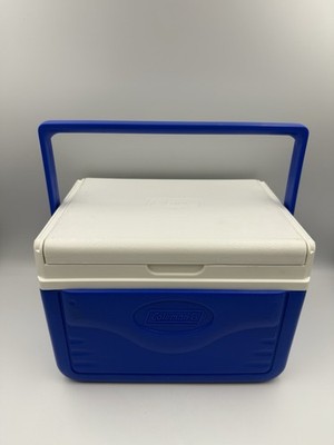 旧BELLCOLOR BLUE Coleman 5885 Flip Top Cooler Blue White Vintage USA Camping Lunch