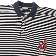 Vintage Cleveland Indians Polo Shirt Men's L Large Chief Wahoo Logo 90s 1997