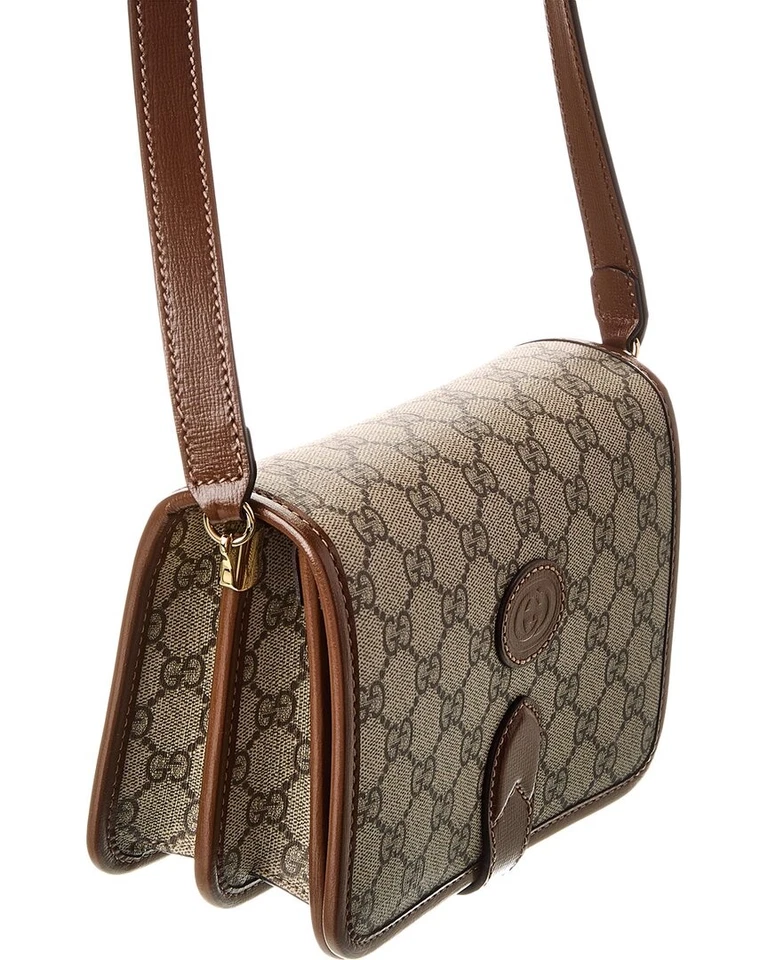 Bandolera para mujer Gucci Interlocking G Mini Gg Supreme de lona y cuero marrón Foto 3 de 4