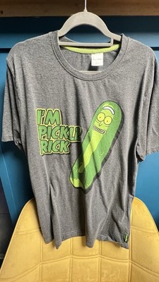 Herren T-Shirt Grau Pickle Rick Rick and Morty Druckgrafik Kurzarm Gr. XL