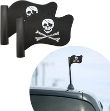 Pirate Flag Car Antenna Topper, Automotive Pirate Flag Shaped Antenna Topper, Ae
