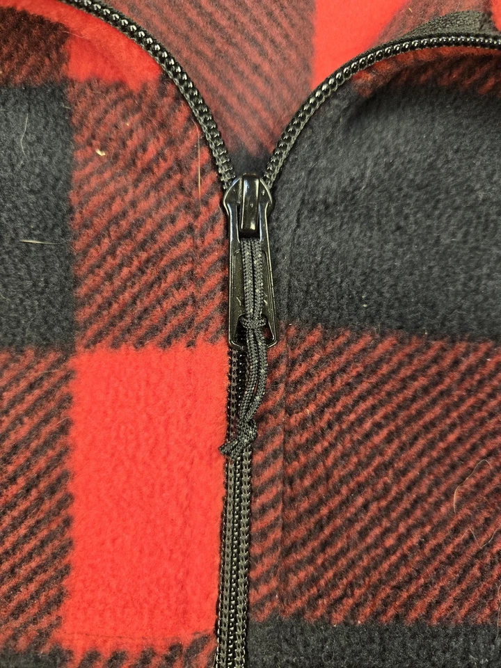 Chaqueta Columbia Para Hombre XL Roja Negra Búfalo Cuadros Vellón Cremallera Completa Exterior Foto 4 de 4