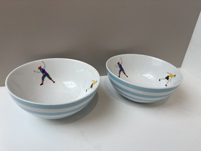 Cravendale Keramik Müslischale x2 Merch von Küche Sammlerstücke gestreift limitierte Auflage 