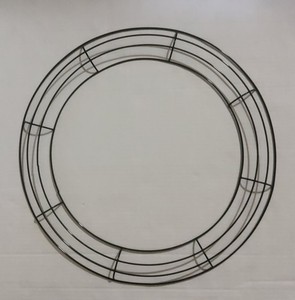One 16" metal round wreath frame and Three 11 3/4" metal round wreath frames