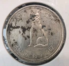 Silver 80% Canada 1967 50 cent 50c half dollar Wolf Canadian Coin - Cleaned