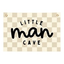 Little Man Cave Banner, Kids Boys Room Decor, Nursery Wall Decor for Baby Boy...