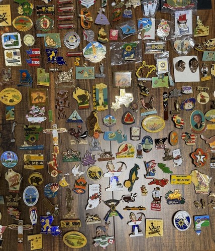 170 Vintage Lions Club Pins Mixed Lot Multiple States and Countries