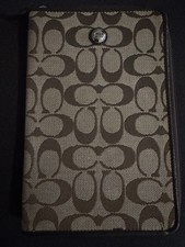 Coach Tablet and E Reader Case In Signature Canvas Brown with Logo NWT