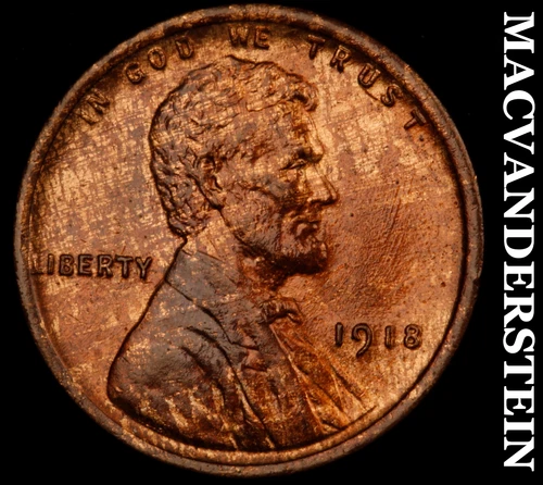1918 Lincoln Wheat Cent- RB- Choice Gem Brilliant Uncirculated++++ Luster #J3225