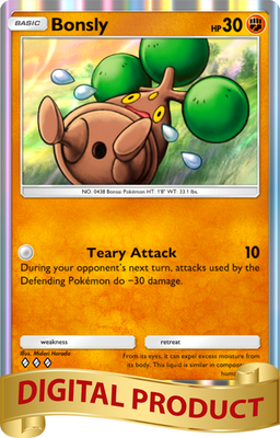bonsly pokemon cards Pokemon Pocket TCG Card 3 Diamond Bonsly Pulsing Aura DIGITAL