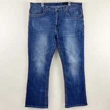 TK Axel Wolcott Vintage Bootcut Jeans Mens Size 38 Blue 40X31 Stretch Denim