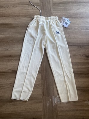 Vintage Gunn & Moore Premier Crickethose weiß XS Jungen Unterteil neu mit Etikett GM