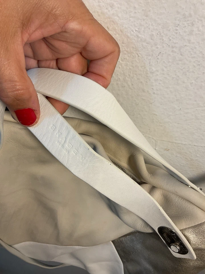 SKAGEN Mikkeline BOLSO DE MANO MONEDERO BLANCO TOSTADO PLATA HOMBRO CUERO holgado Foto 3 de 4
