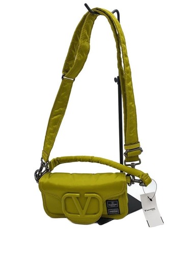 VALENTINO shoulder bag nylon Yellow Used