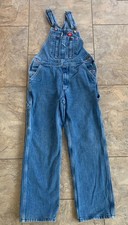 Dickies Denim Blue Jean Bibs Overalls Kids Size Medium Youth Cotton Chore Barn
