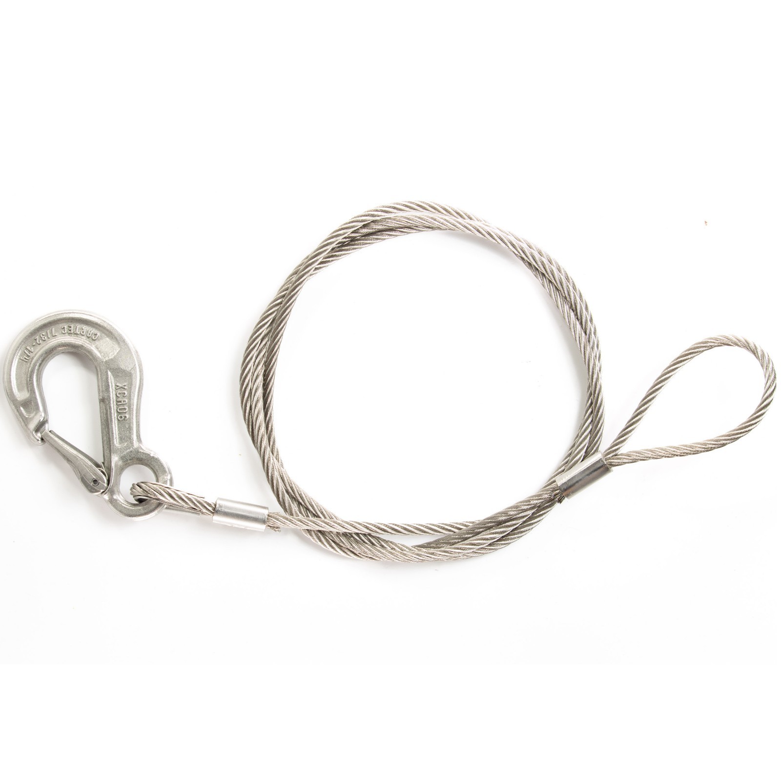 Alfa Logistik Cable Acero Inoxidable con Gancho y Lazo - Juego de Cuerdas de Acero Inoxidable