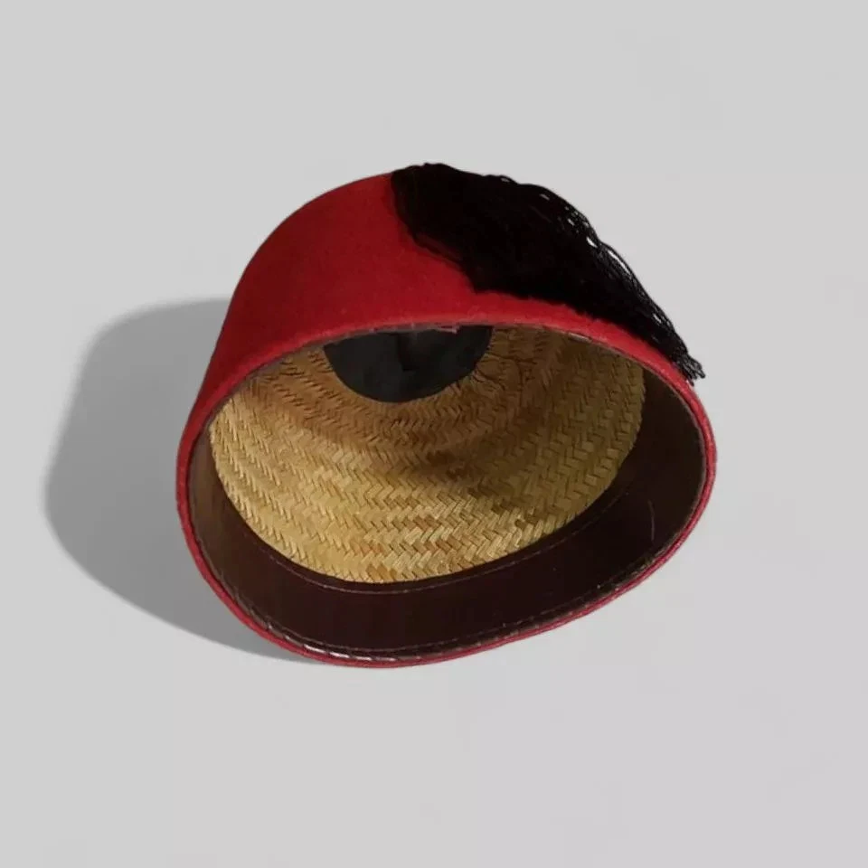 FEZ AUTÉNTICO TURCO GENUINO FES Otomano Tarbush Rojo Oscuro y Borla de Seda Foto 4 de 4