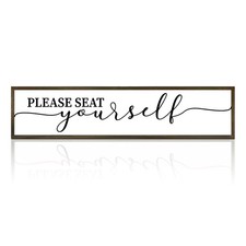 Farmhouse Funny Bathroom Signs Decor, Please Seat Yourself Sign, Seat Yoursel...