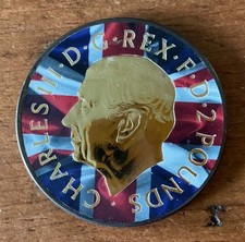 2023 1oz .999 Silver Britannia K Charles 111 Coronation” COA/Box coloured & Gold