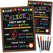 First Day of School Sign Board with 6 Liquid Chalk Markers