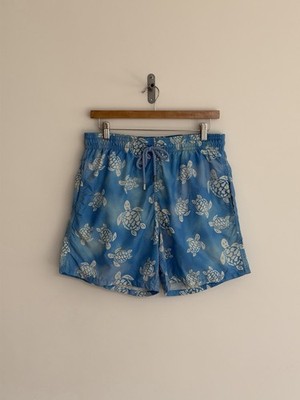 Vilebrequin Badeshorts Turtle Beach Resort blau weiß Schildkröten Herren Large