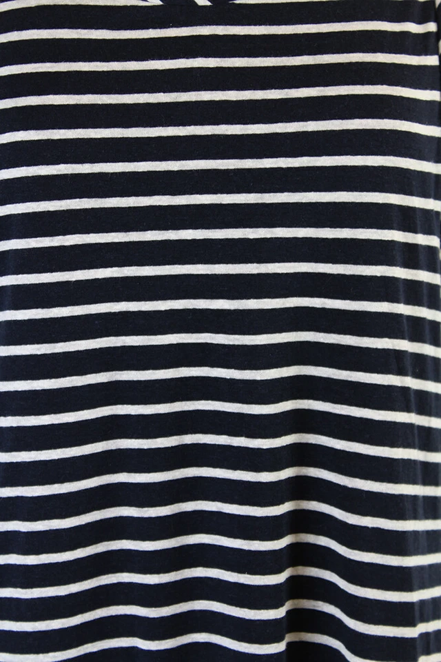 Vestido recto Studio M azul marino sin mangas de lino a rayas L Foto 3 de 3