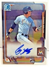 Casey Soltis 2015 Bowman Chrome Prospect on-card Autograph Auto - MIAMI MARLINS