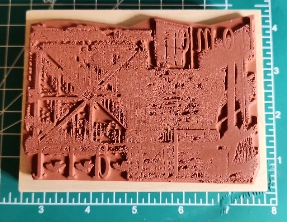 Club Scrap - Edición limitada - #en sello de goma "El hogar calienta el corazón" granero. B16 Foto 2 de 4