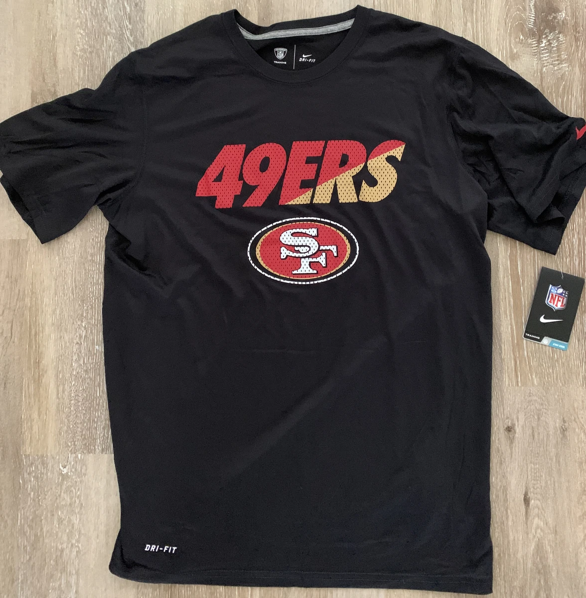 Mens Nike San Francisco 49ers Training football Black Dri Fit shirt Medium  New