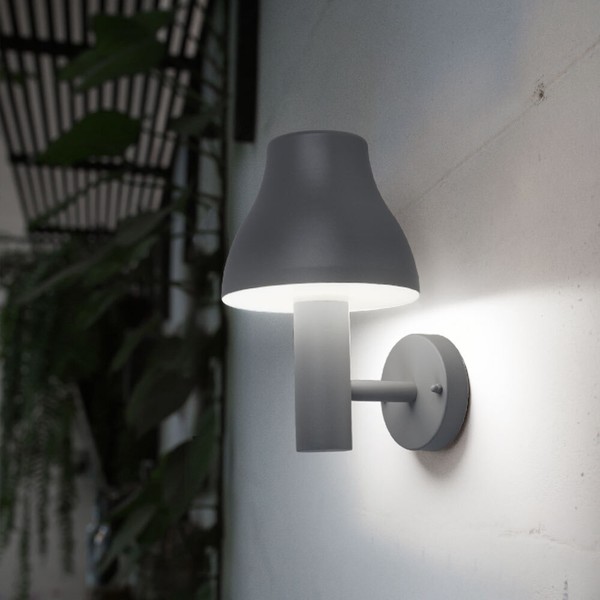 Led Wand Lampe Grau AußEn Garten Down Strahler Balkon Hof Veranda Leuchte Alu-image