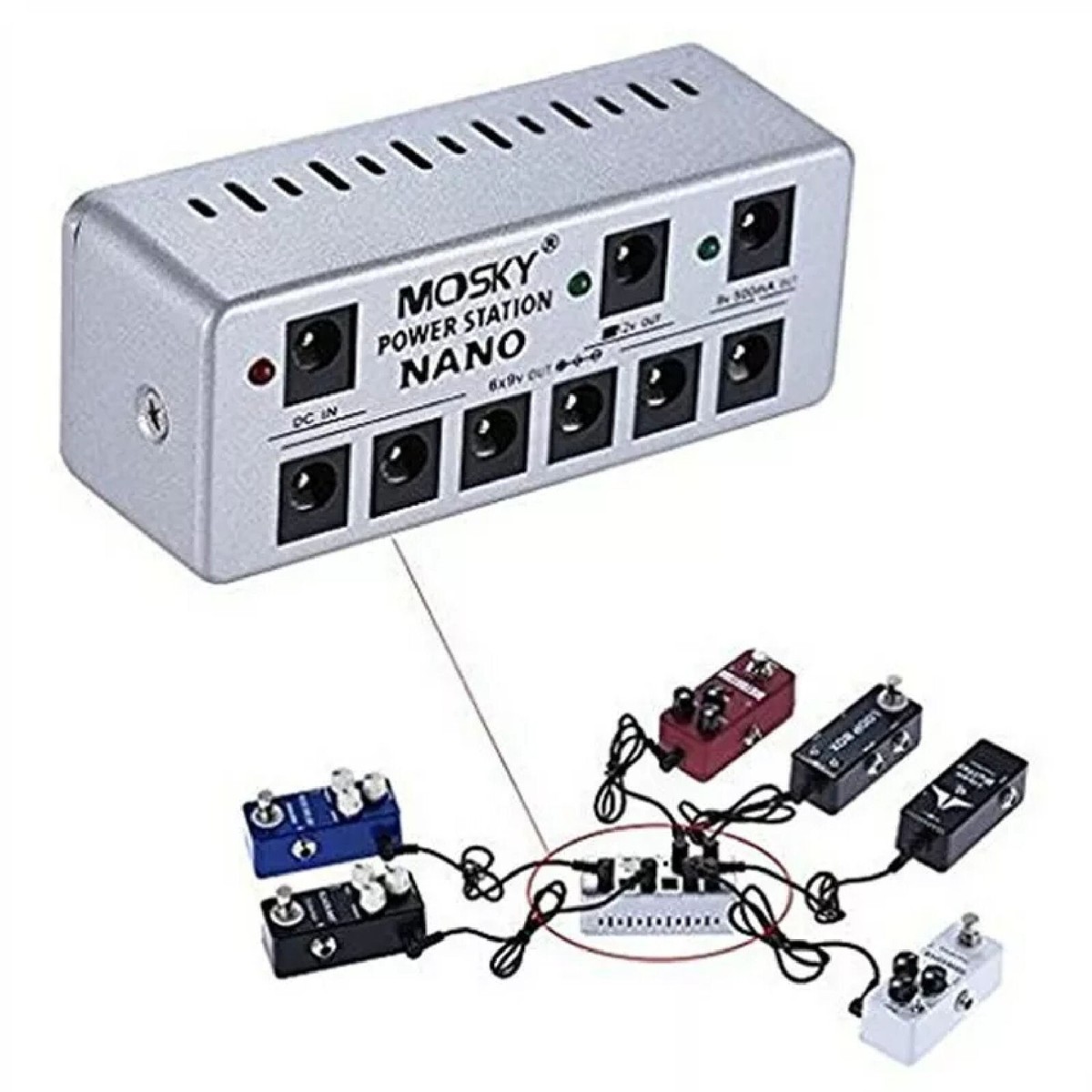 Mosky Power Supply NANO Power Station For Guitar FX Pedal 8