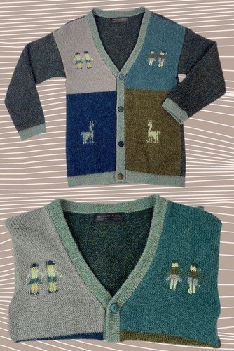 100% Baby Alpaca Wool Boy’s Handmade in Peru Cardigan Sweater Kids Sz Small 5-6 - Picture 2 of 12