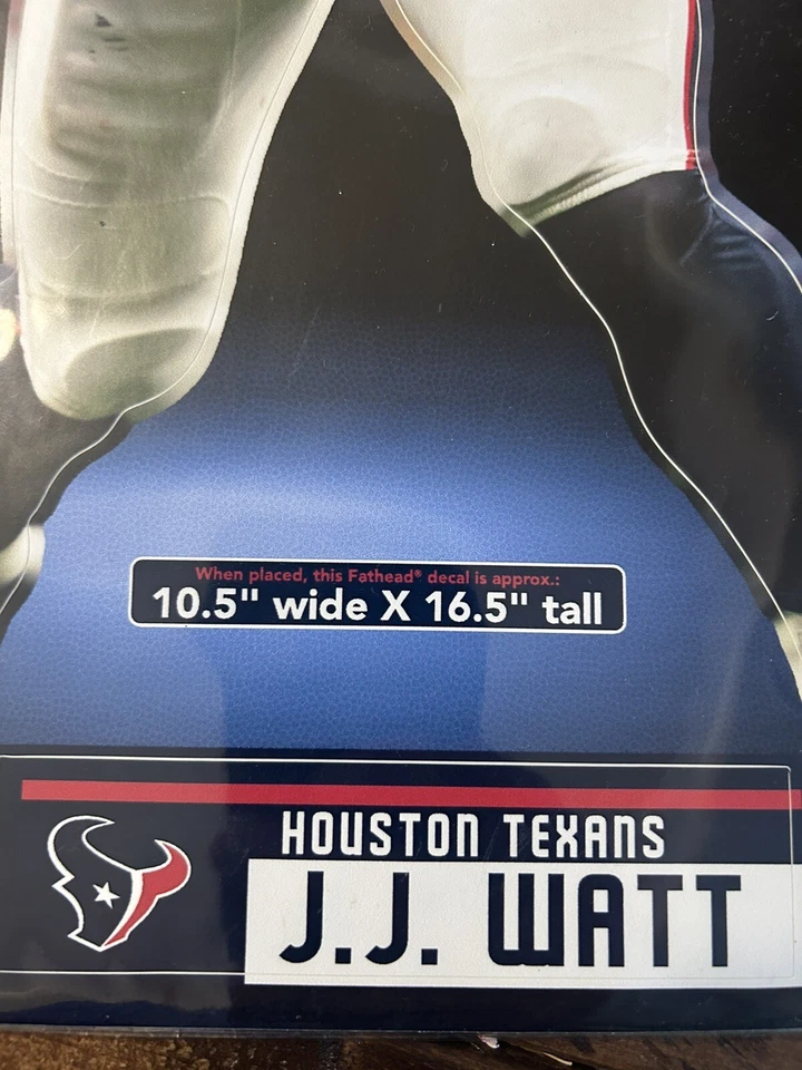 J.J. WATT HOUSTON TEXANS 4 PIEZAS FATHEAD 11"X17" CALCOMANÍAS GRÁFICAS DE PARED Fútbol Foto 2 de 2