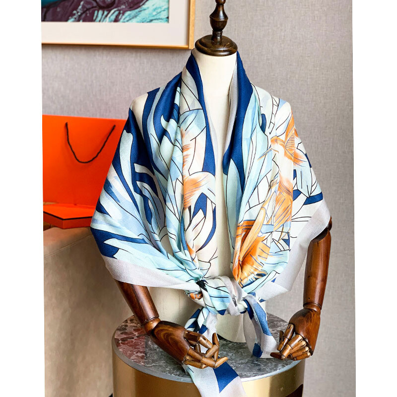 2025 New Boutique Pure Cashmere Ring Scarf Wrap Shawl Soft Printed 78-38