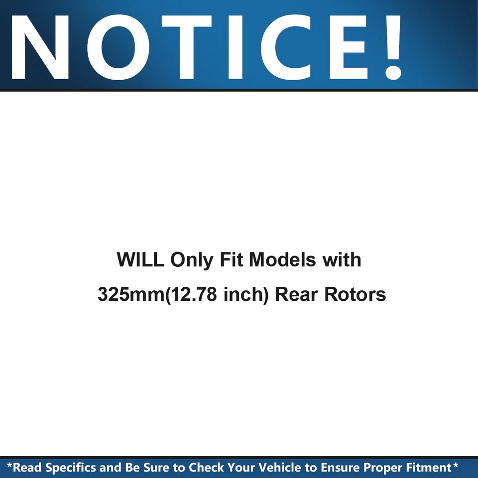Rotores de disco traseros de 12,8" (325 mm) + pastillas de freno para Chevy Trailblazer SSR GMC Envoy Foto 2 de 4