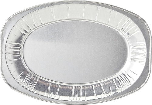 Folienplatten Aluminium Tabletts - 3 ovale Größen | Einweg Serviertabletts Gastronomie - Bild 7 von 7