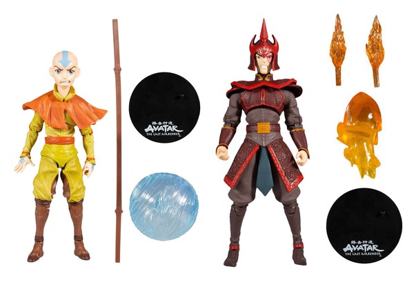 Avatar Der Herr Der Elemente Actionfigur Aang + Zuko (Helmeted Gold Label) 18 Cm-image
