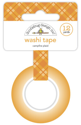 Crafts Doodlebug Washi Tape Great Outdoors Campfire Plaid Orange