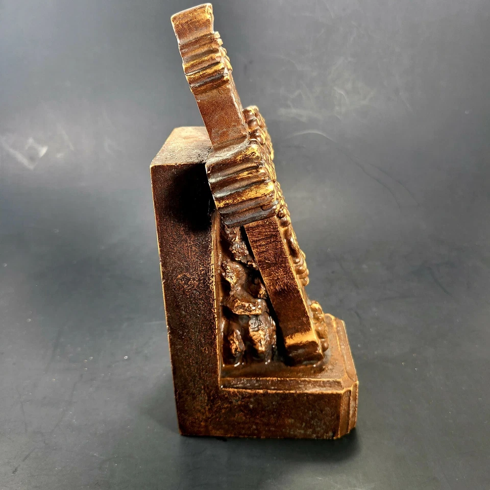 Vintage Brown Ornate Cross With Base - Image 4 of 4