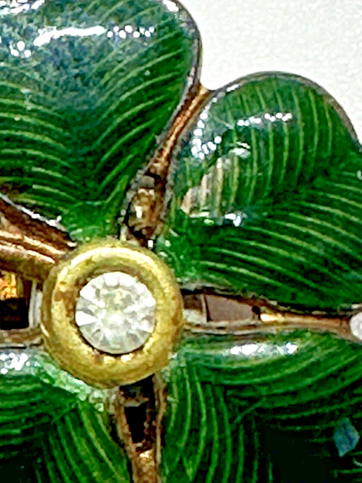 DeMario NY Clip Earrings Vintage Gold-Tone Green … - image 6
