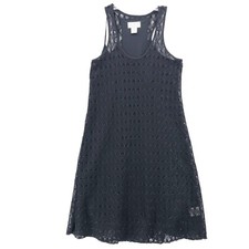 DENIM SUPPLY Ralph Lauren Black Crochet Boho Dress Slip Size LARGE