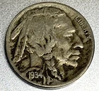 1934-D Buffalo 🦬 Indian Head Nickel 5c F Fine SR635